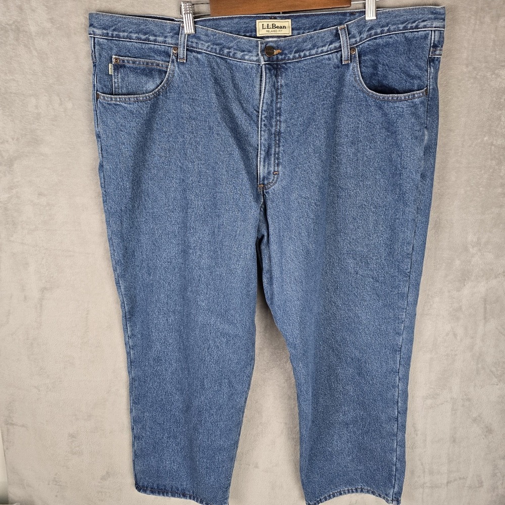 LL Bean Relaxed Fit Fleece Lined Jeans Mens 46x29 Blue‎ Denim Insulated 162344